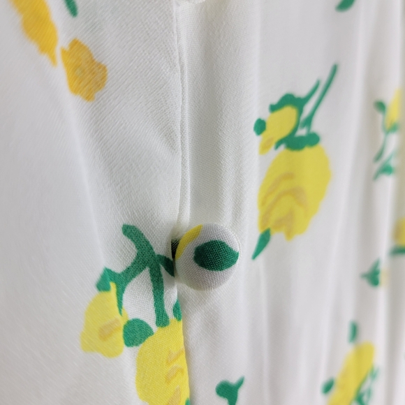 New Betsy Johnson Lemon Drop Floral Floral Button Up Maxi Sheath Dress - Picture 6 of 13